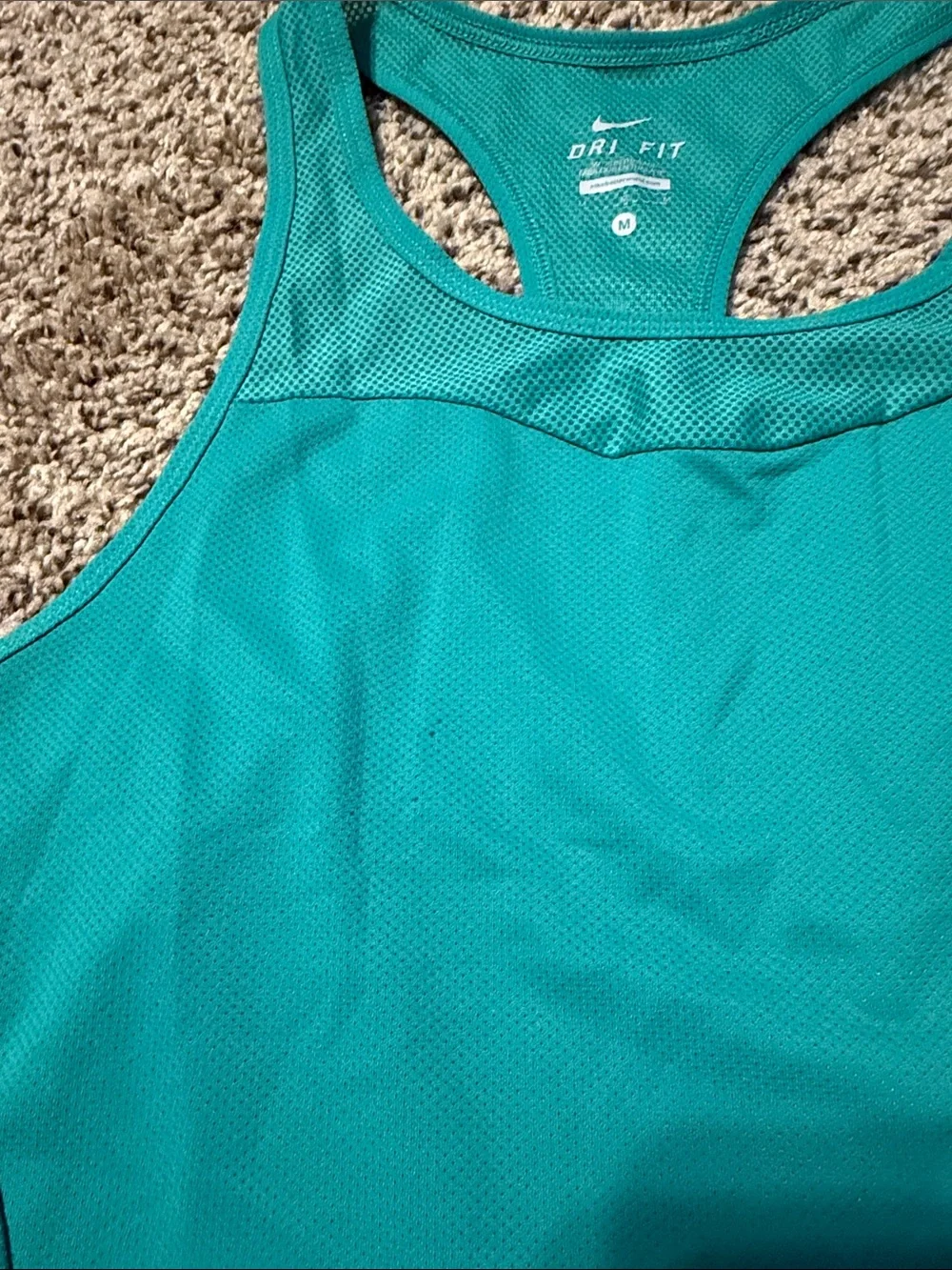 Nike Teal Racerback Athletic Tank with White Swoosh